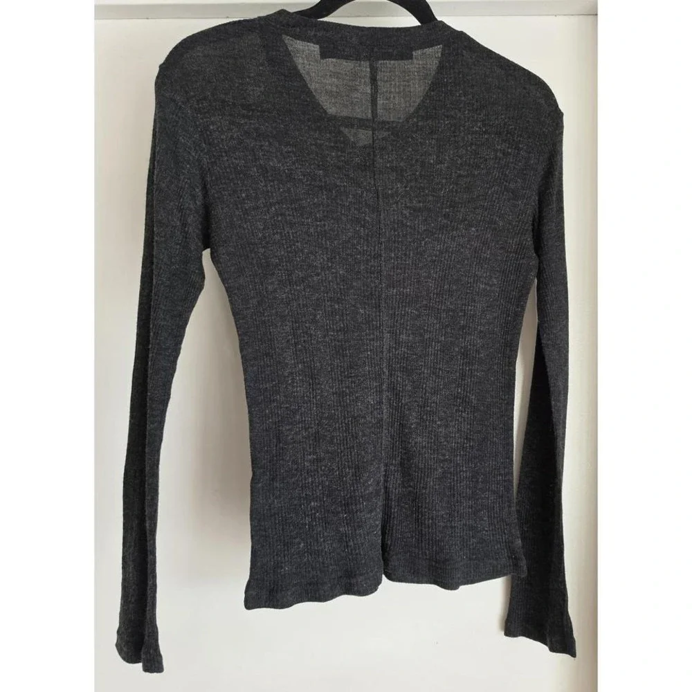 Vintage SCHLÜSSEL Japan Gray Ribbed Knit Top - Wool Blend - Avant Garde Archival